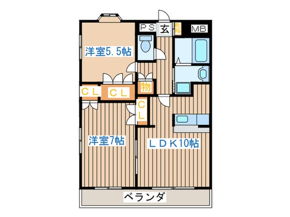 アンソレイユ名取の物件間取画像